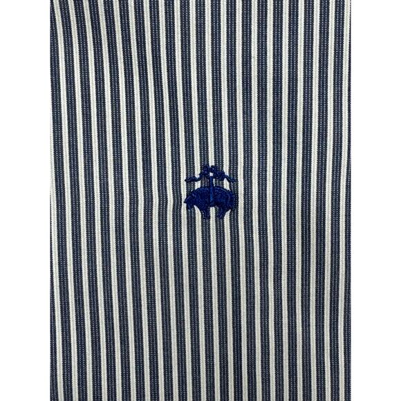 Brooks Brothers 1818 Regent Men's Long Sleeve Blue Striped Dress Shirt - 2XL - Picture 2 of 4
